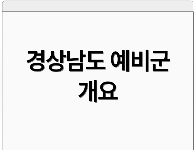 경상남도 예비군 개요