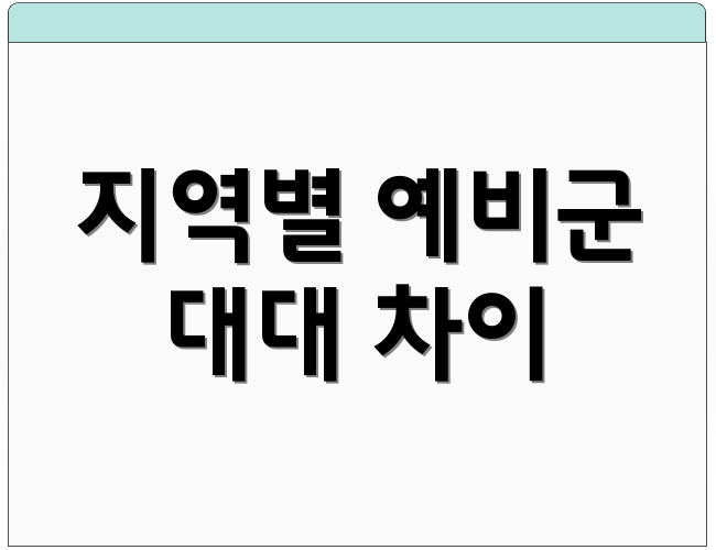 지역별 예비군 대대 차이
