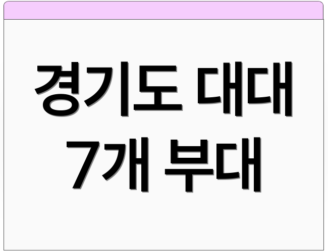 경기도 대대 7개 부대