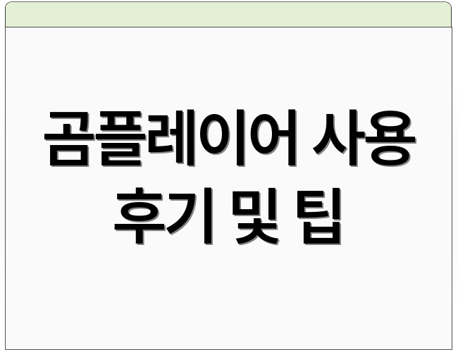 곰플레이어 사용 후기 및 팁