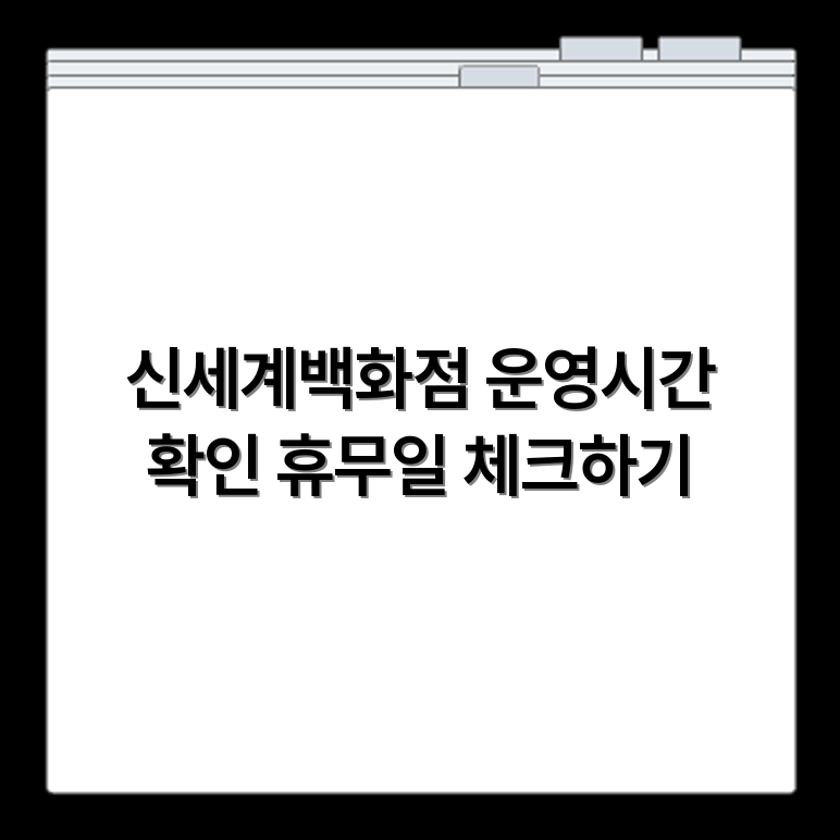 광주 신세계백화점 휴무일 및 영업시간 상세 영업시간과 휴무일 체크