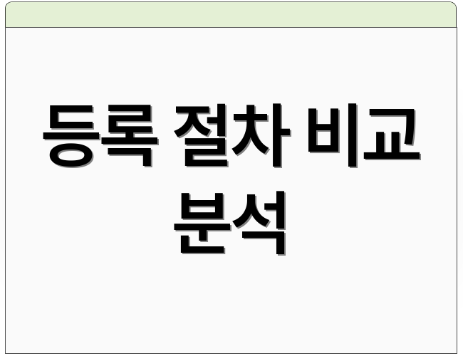 등록 절차 비교 분석