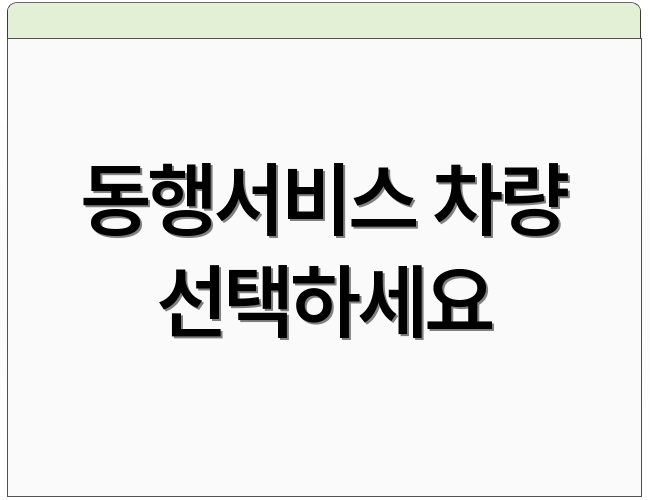동행서비스 차량 선택하세요