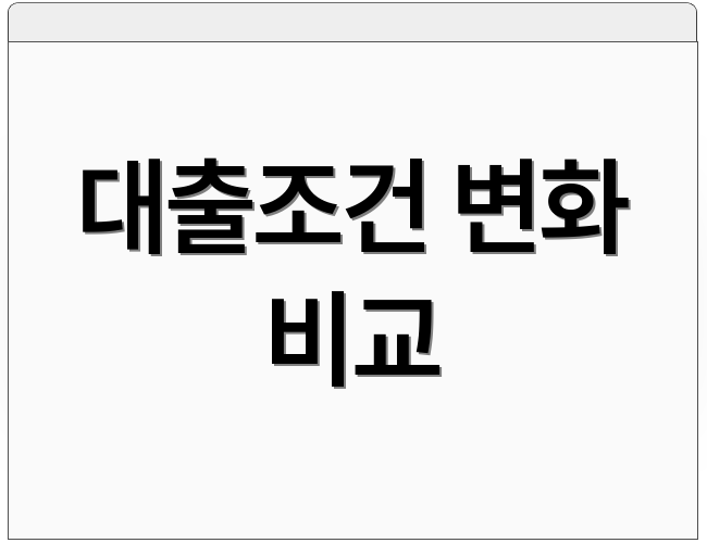 대출조건 변화 비교