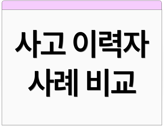 사고 이력자 사례 비교