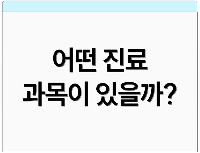 어떤 진료 과목이 있을까?