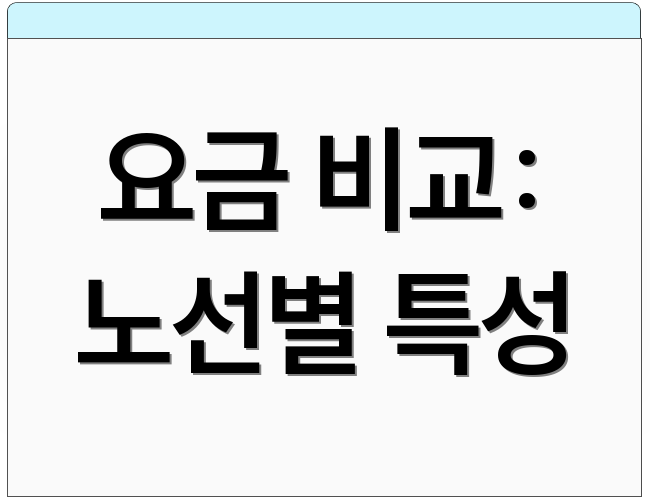 요금 비교: 노선별 특성