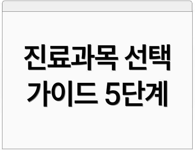 진료과목 선택 가이드 5단계
