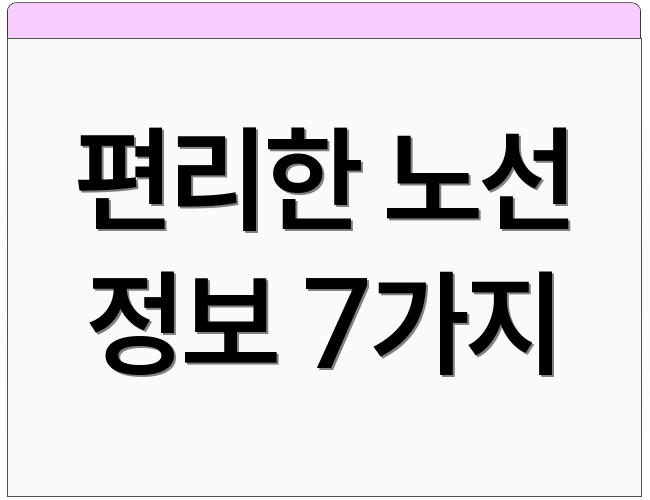 편리한 노선 정보 7가지