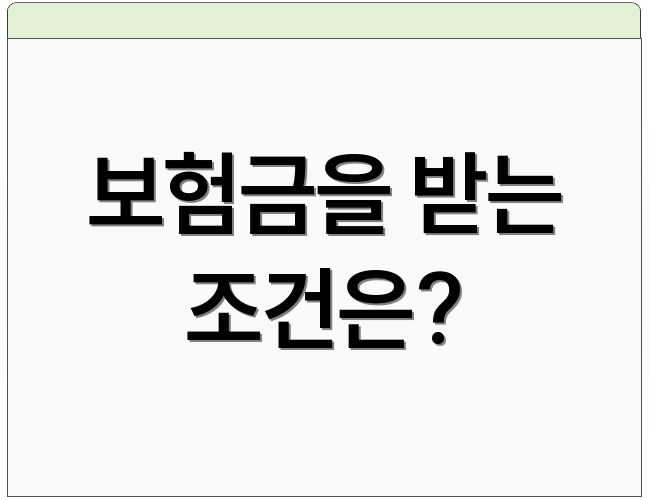 보험금을 받는 조건은?
