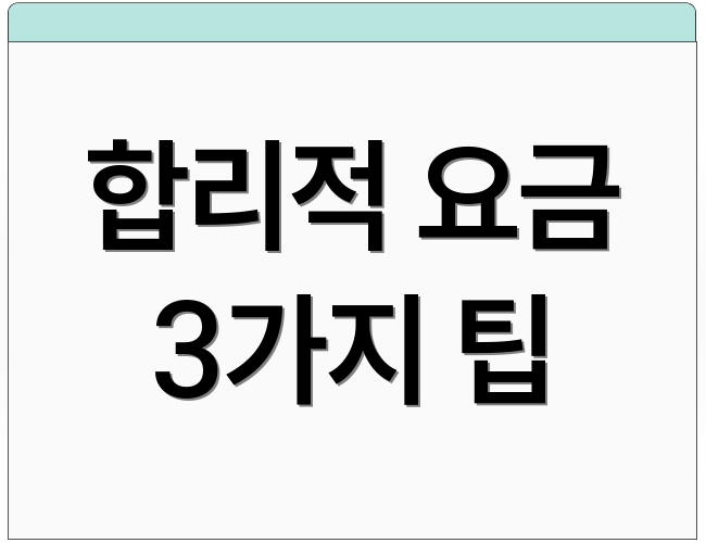 합리적 요금 3가지 팁