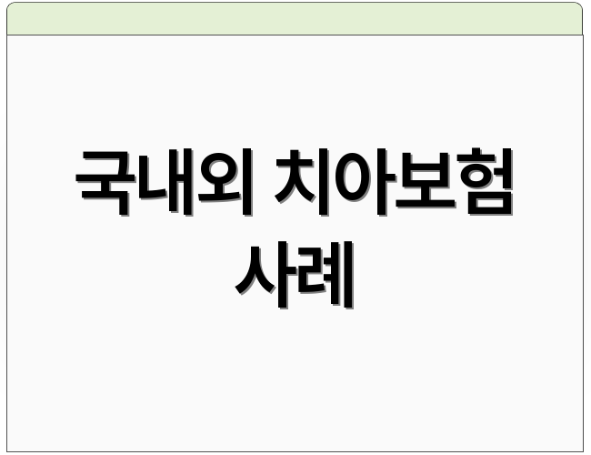 국내외 치아보험 사례