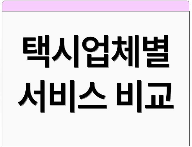 택시업체별 서비스 비교