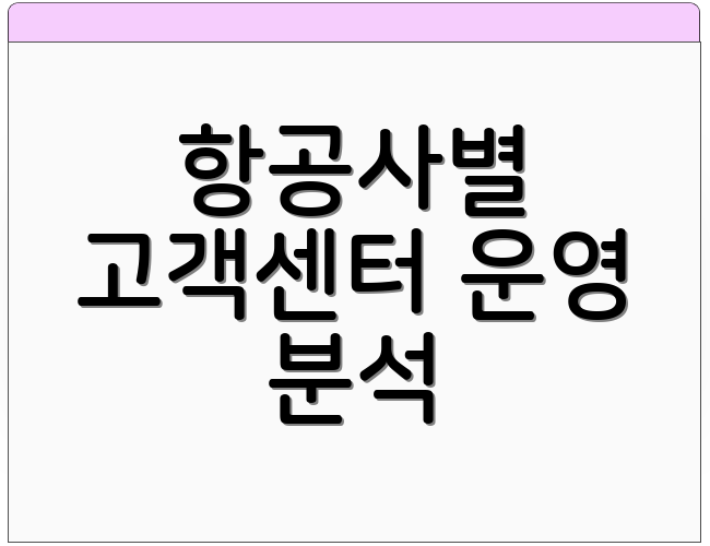 항공사별 고객센터 운영 분석