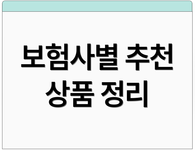 보험사별 추천 상품 정리
