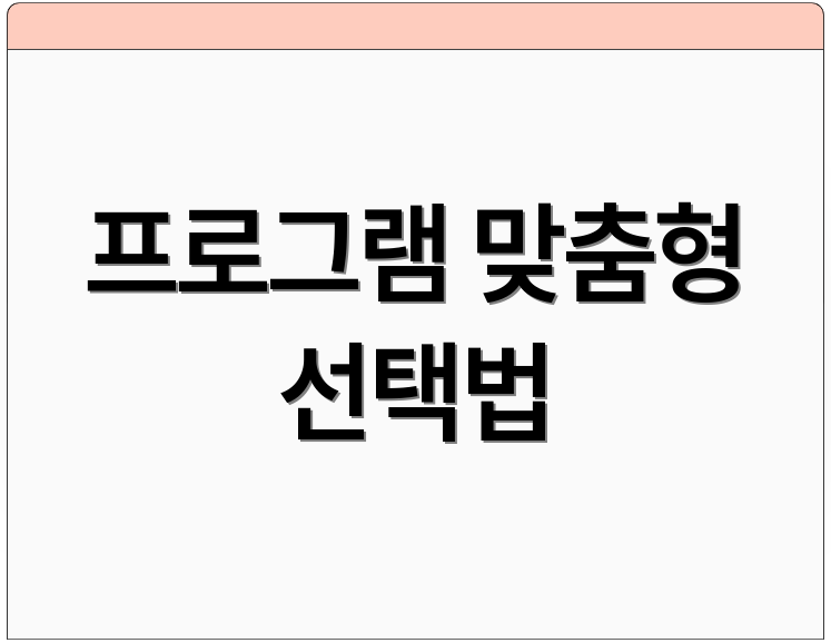 프로그램 맞춤형 선택법