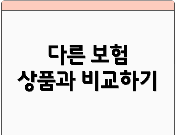 다른 보험 상품과 비교하기