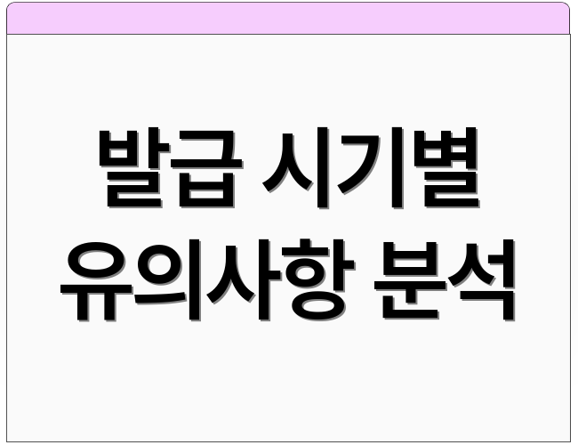 발급 시기별 유의사항 분석