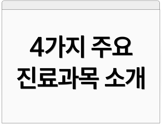 4가지 주요 진료과목 소개