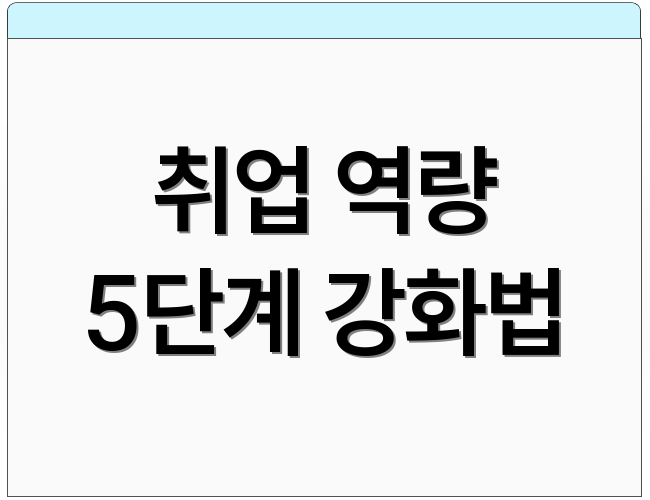 취업 역량 5단계 강화법