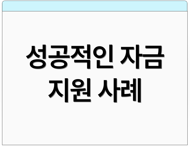 성공적인 자금 지원 사례