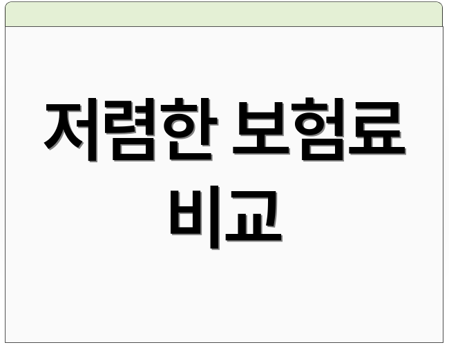 저렴한 보험료 비교