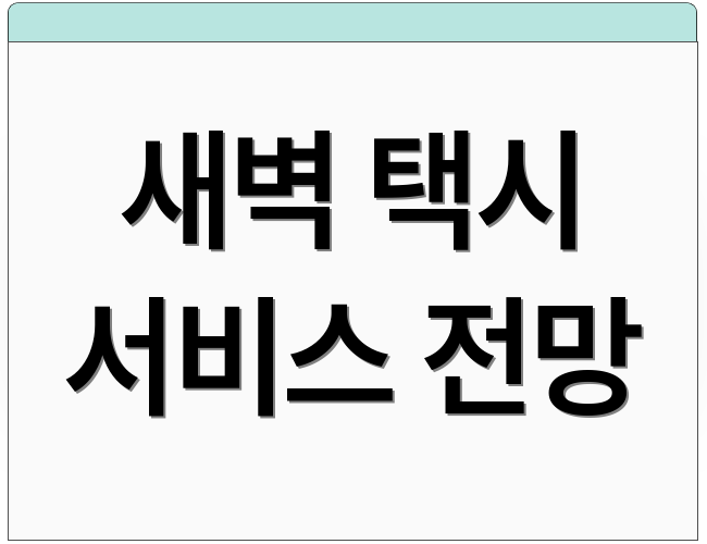 새벽 택시 서비스 전망