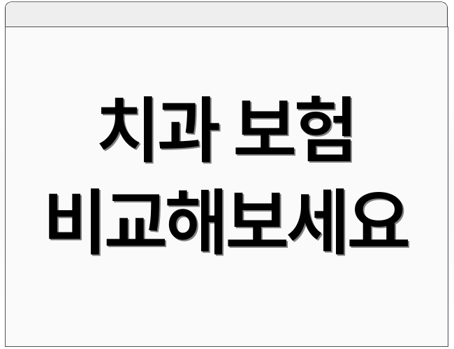 치과 보험 비교해보세요