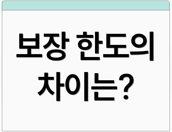 보장 한도의 차이는?