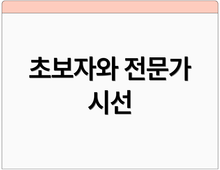 초보자와 전문가 시선