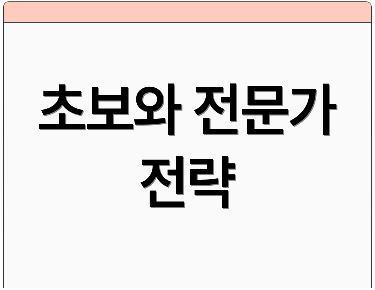 초보와 전문가 전략