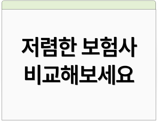 저렴한 보험사 비교해보세요