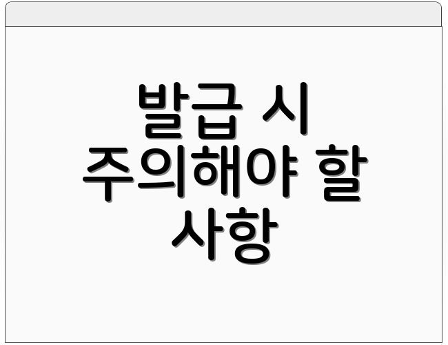 발급 시 주의해야 할 사항