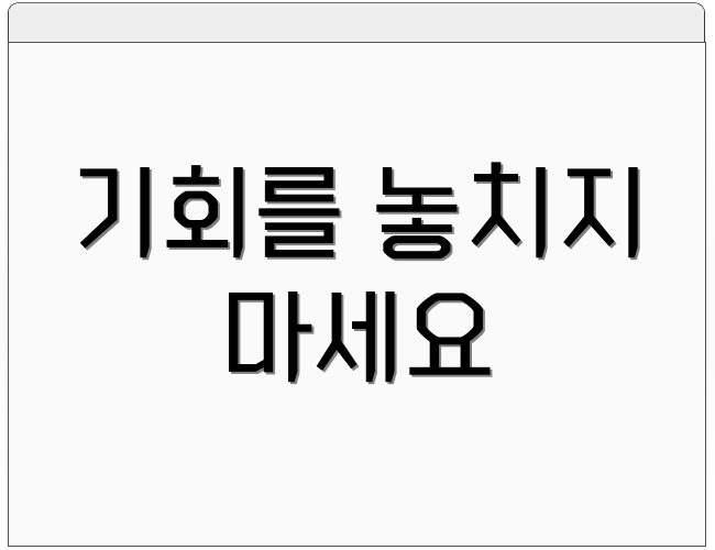 기회를 놓치지 마세요