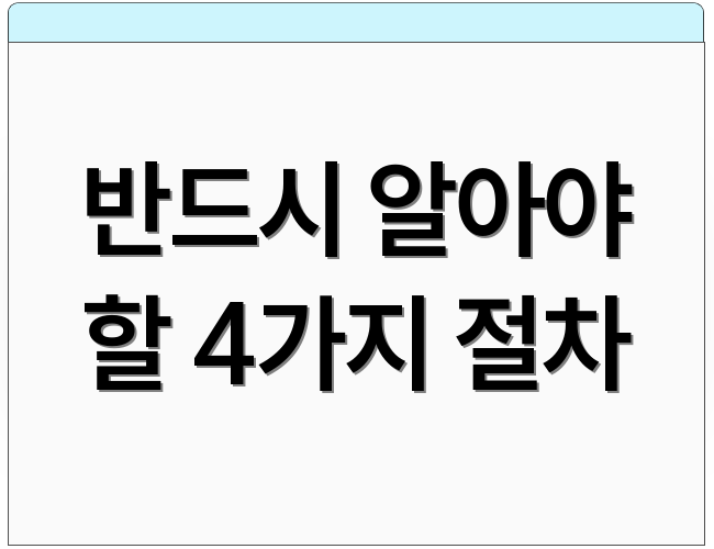 반드시 알아야 할 4가지 절차