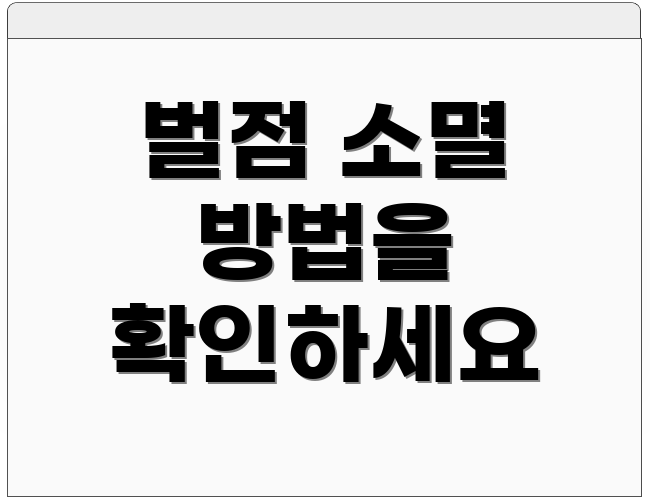 벌점 소멸 방법을 확인하세요