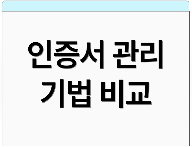 인증서 관리 기법 비교