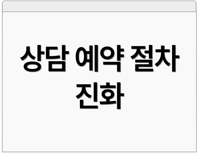 상담 예약 절차 진화