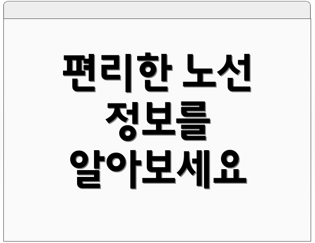 편리한 노선 정보를 알아보세요