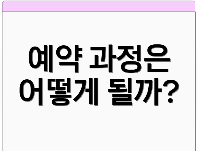 예약 과정은 어떻게 될까?