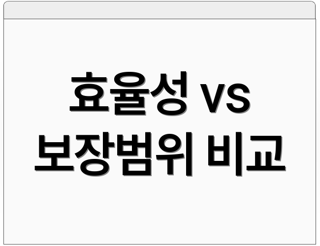 효율성 vs 보장범위 비교