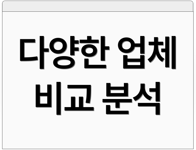 다양한 업체 비교 분석