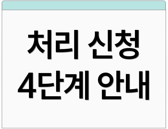 처리 신청 4단계 안내