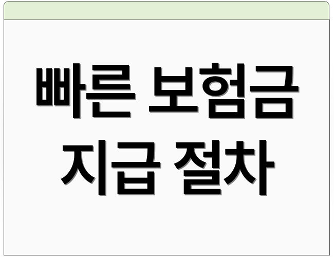 빠른 보험금 지급 절차
