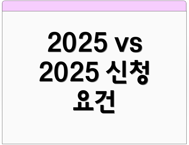 2025 vs 2025 신청 요건