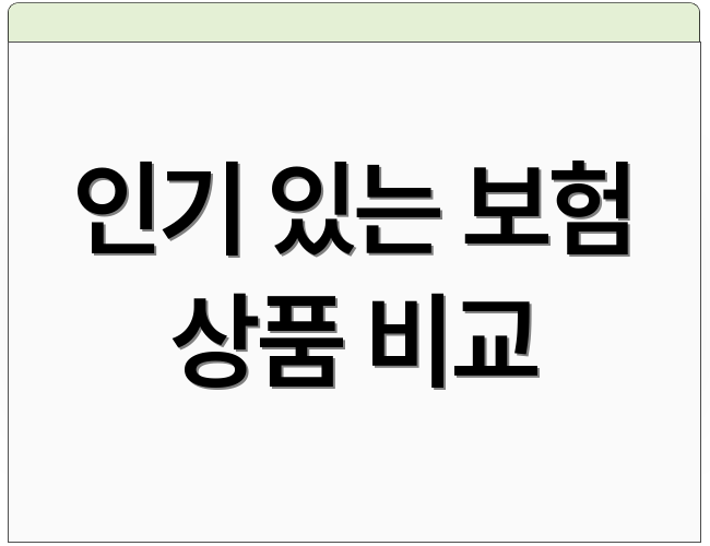 인기 있는 보험 상품 비교