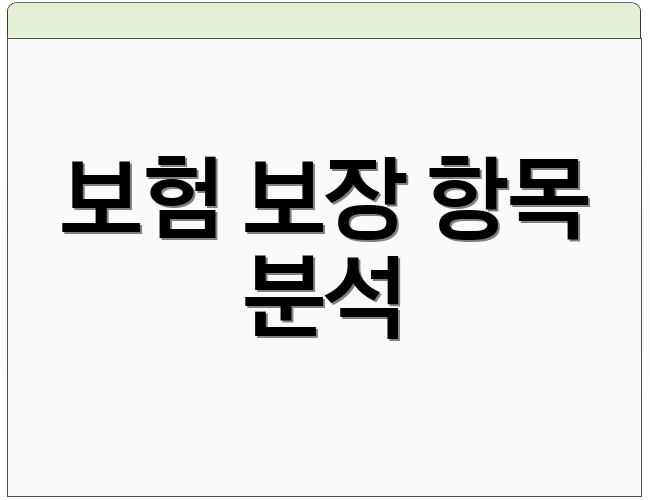 보험 보장 항목 분석