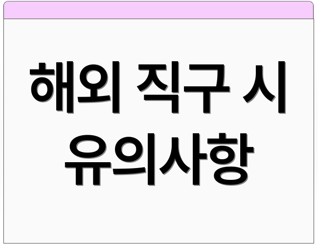 해외 직구 시 유의사항