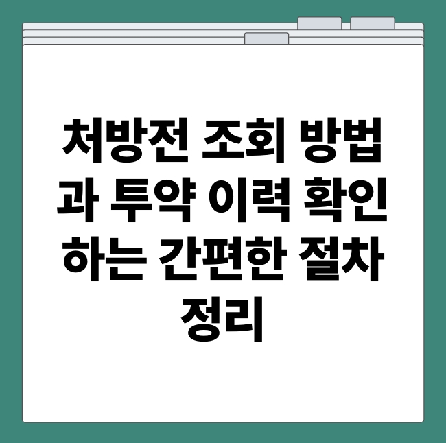 처방전 조회 방법과 투약 이력 확인하는 간편한 절차 정리