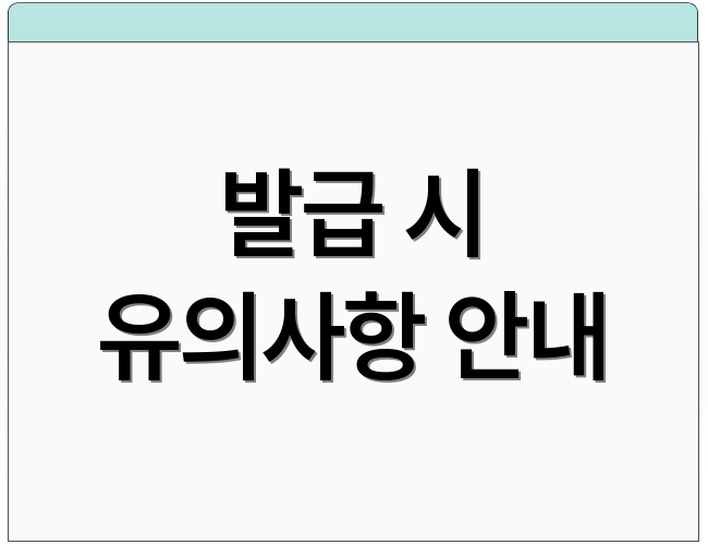 발급 시 유의사항 안내